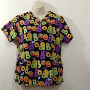 Halloween BOO Comfy Classics Cotton Medium M Scrub